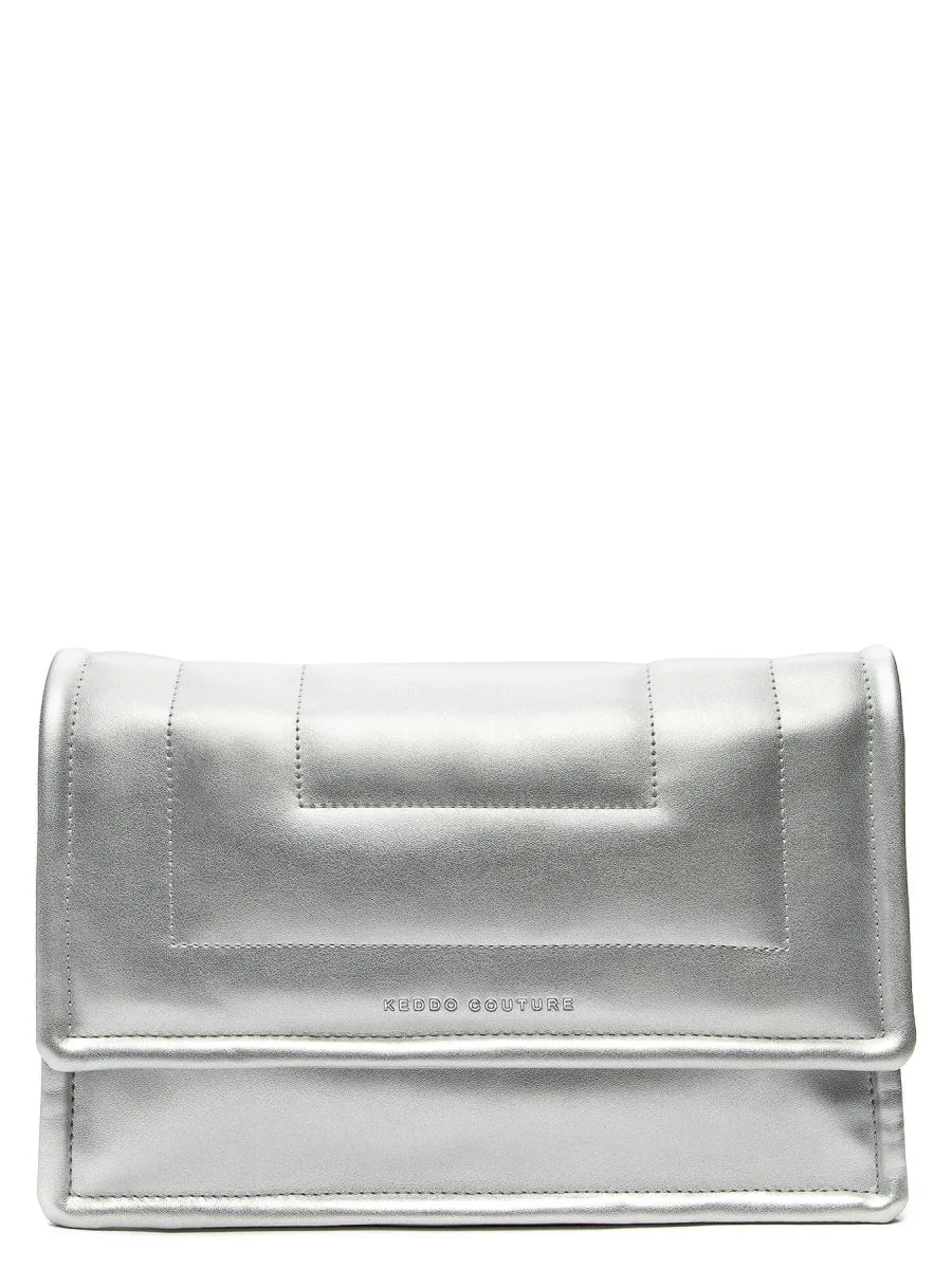 Keddo Couture Silver Faux Leather Quilted Handbag