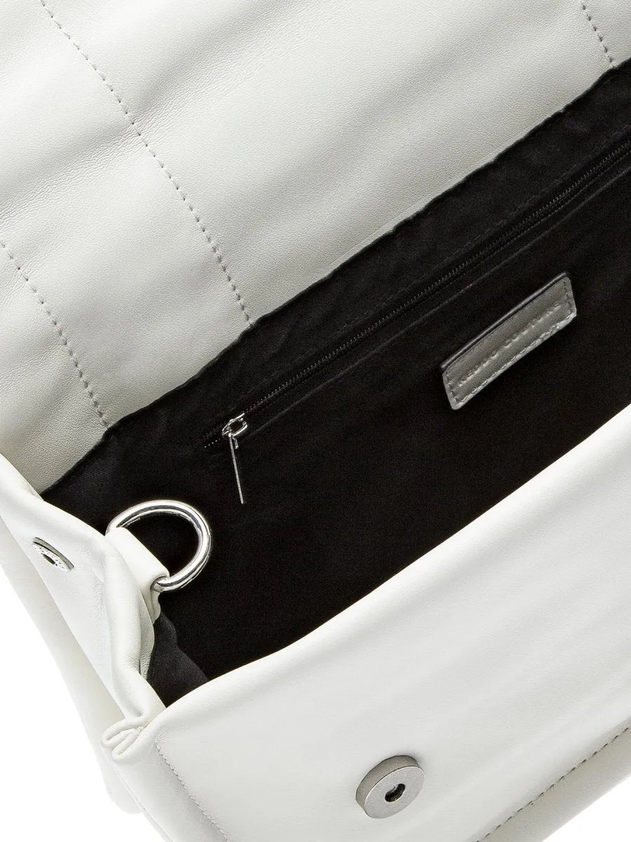 Keddo Couture White Faux Leather Quilted Handbag