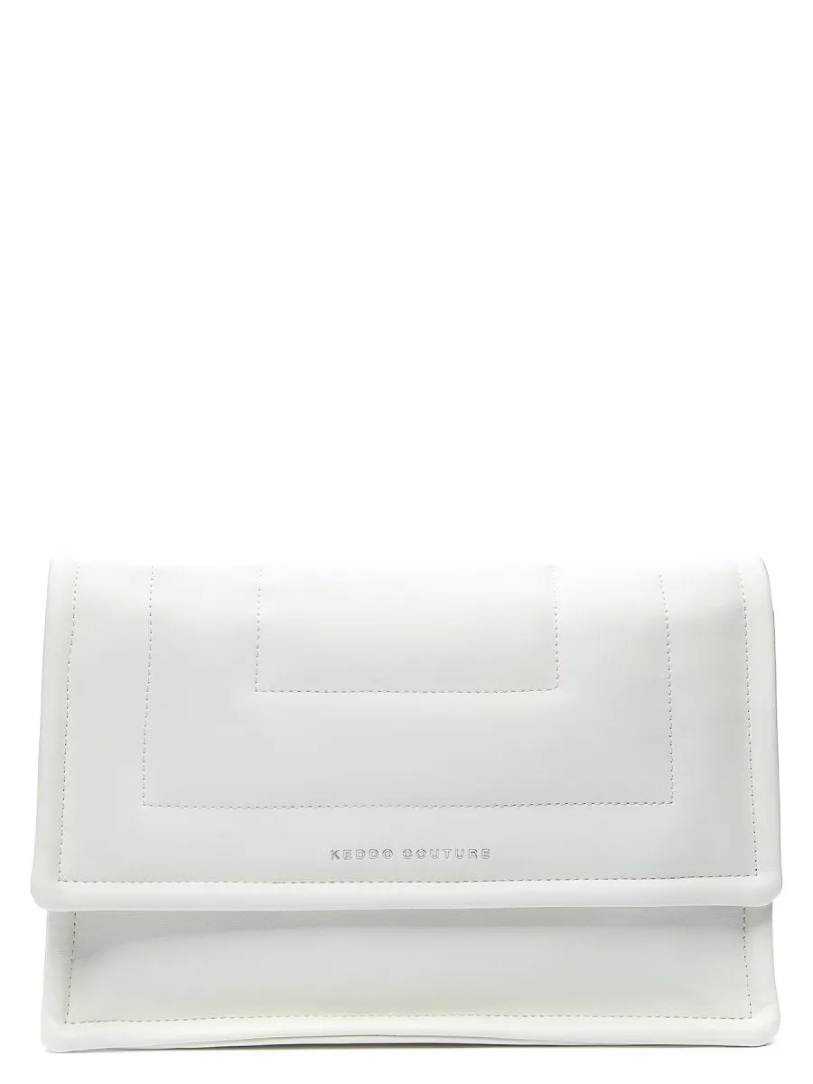 Keddo Couture White Faux Leather Quilted Handbag