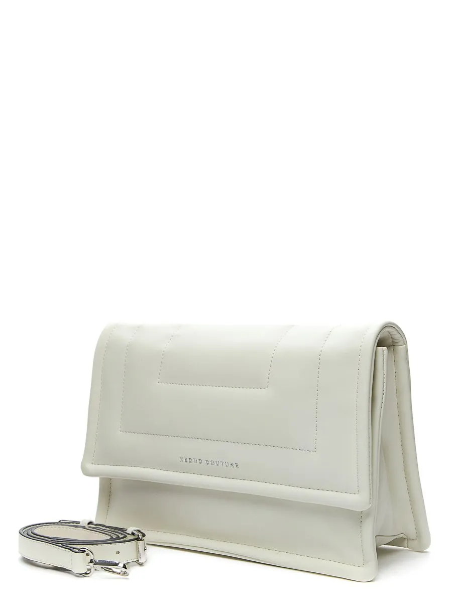 Keddo Couture White Faux Leather Quilted Handbag