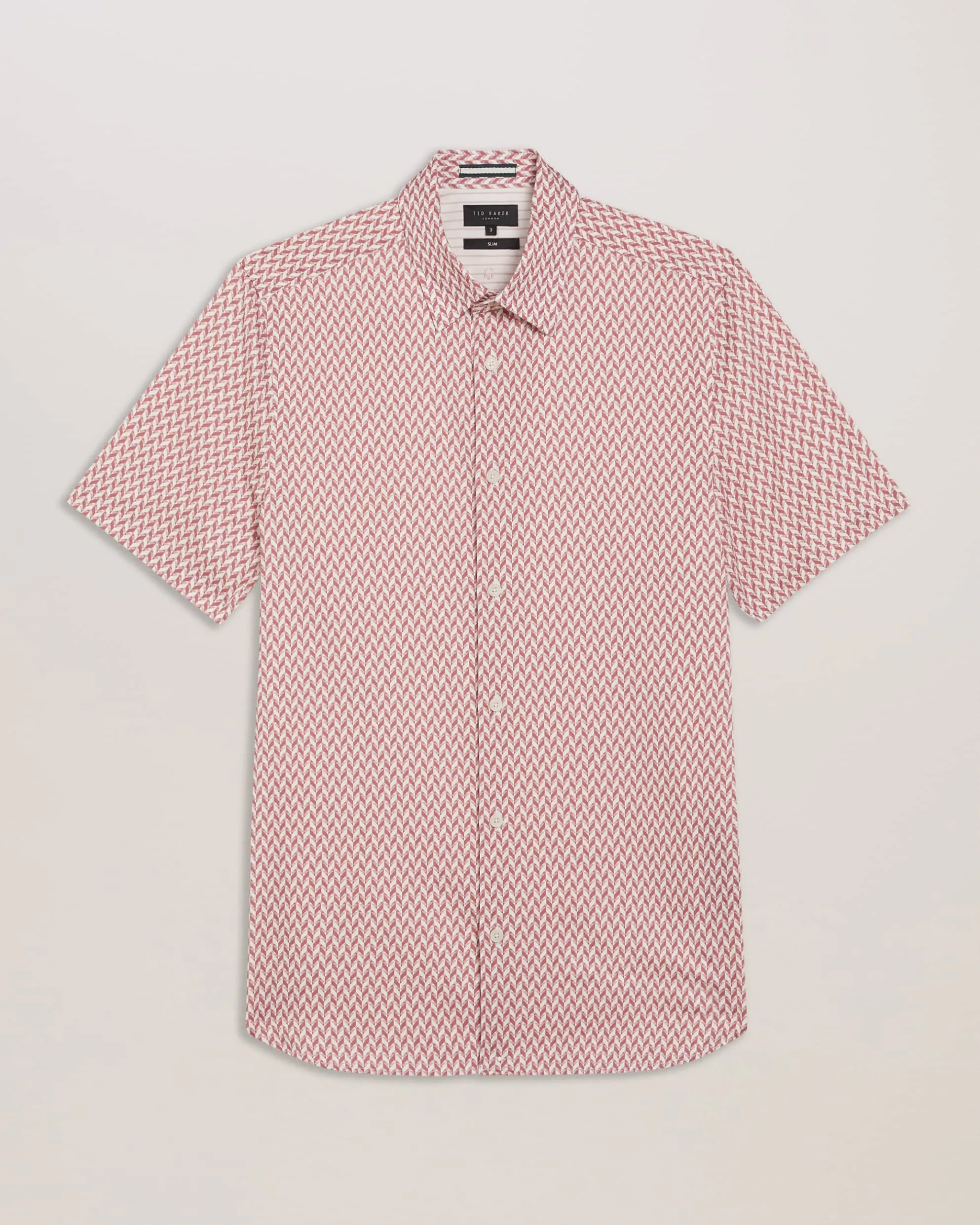Lacesho Short Sleeve Geo Printed Shirt Mid-Pink