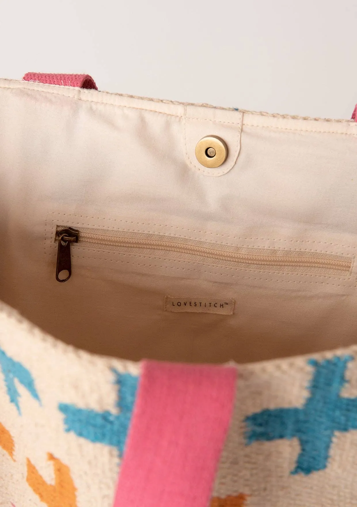 Large Multi Color Woven Carpet Tote Bag ~ FINAL SALE