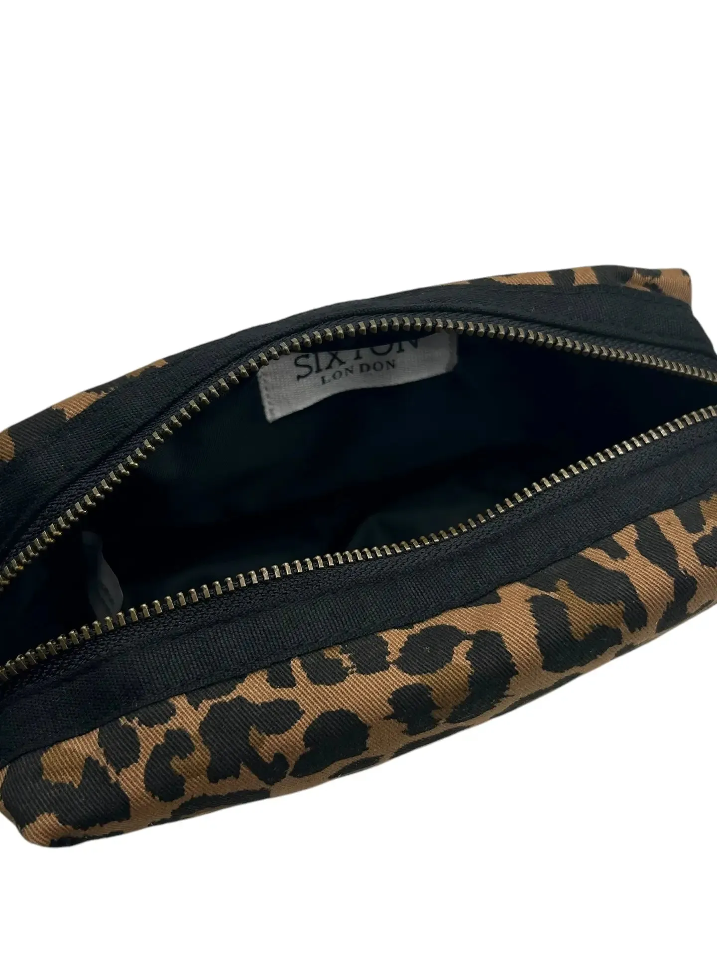 Leopard Print Make-up Bag   Tiger Brooch