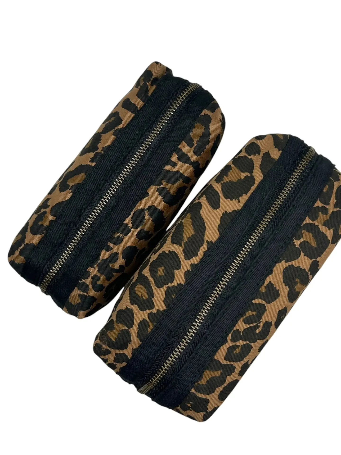 Leopard Print Make-up Bag   Tiger Brooch