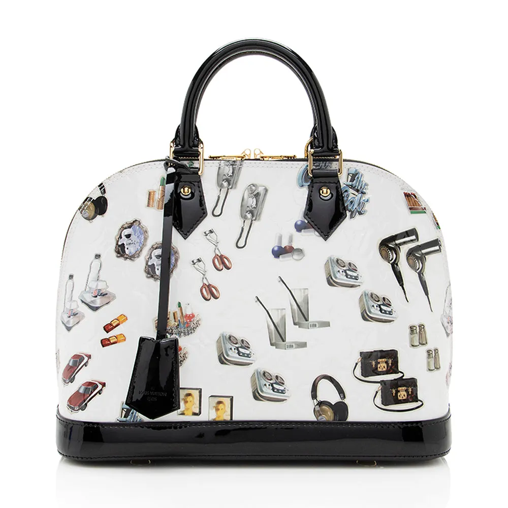 Louis Vuitton Limited Edition Monogram Vernis Stickers Alma PM Satchel (SHF-18637)