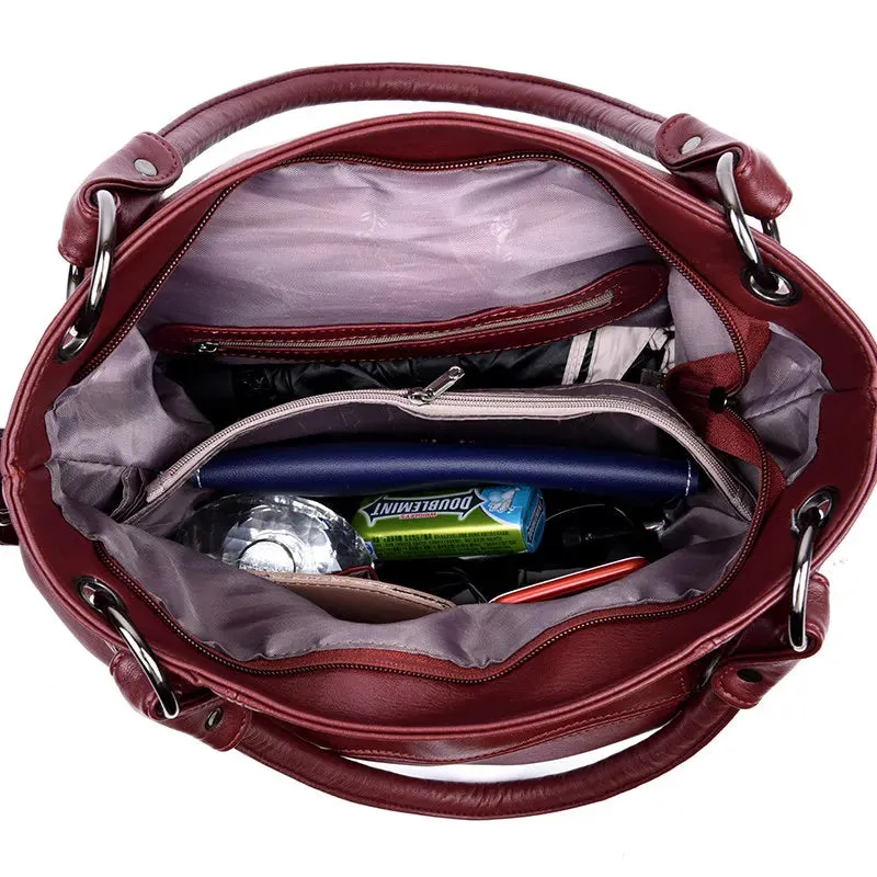 Luxury Soft Leather Handbags Designer Retro Crossbody Bags for Women