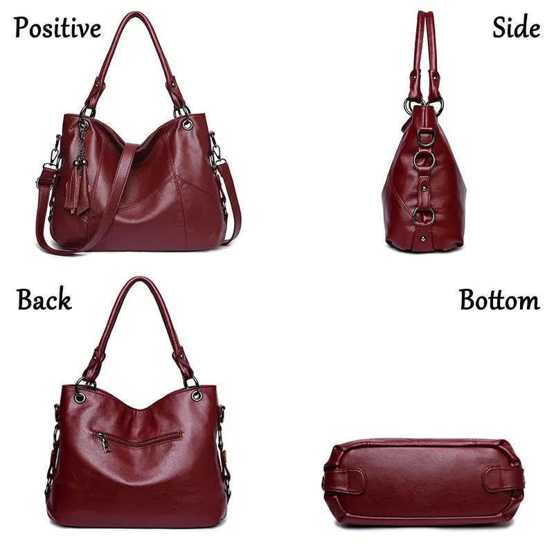 Luxury Soft Leather Handbags Designer Retro Crossbody Bags for Women