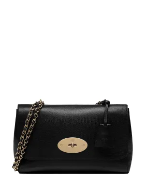 Medium Lily Black Glossy Goat Leather