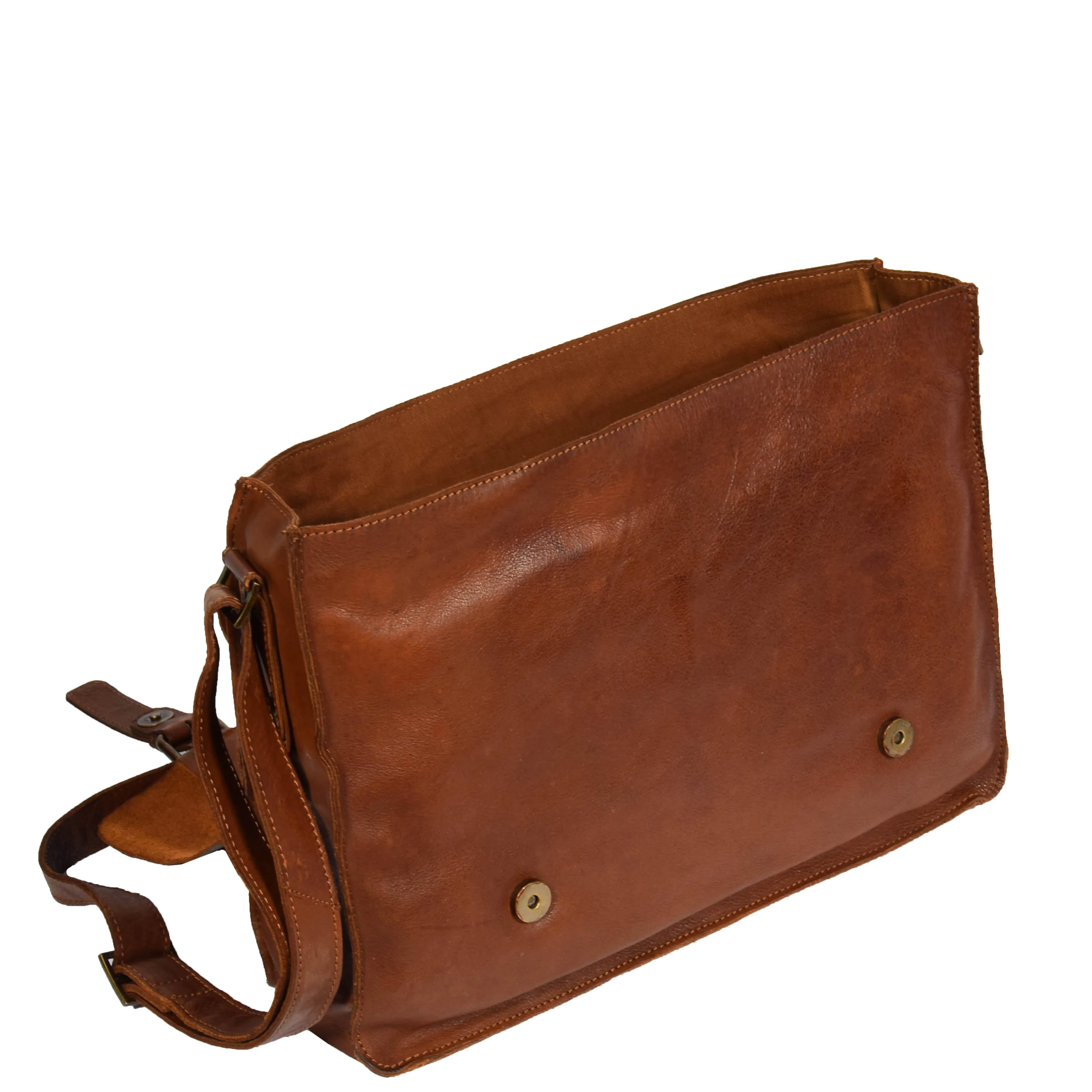 Mens Real Leather Satchel Messenger Bag Lewis Brown
