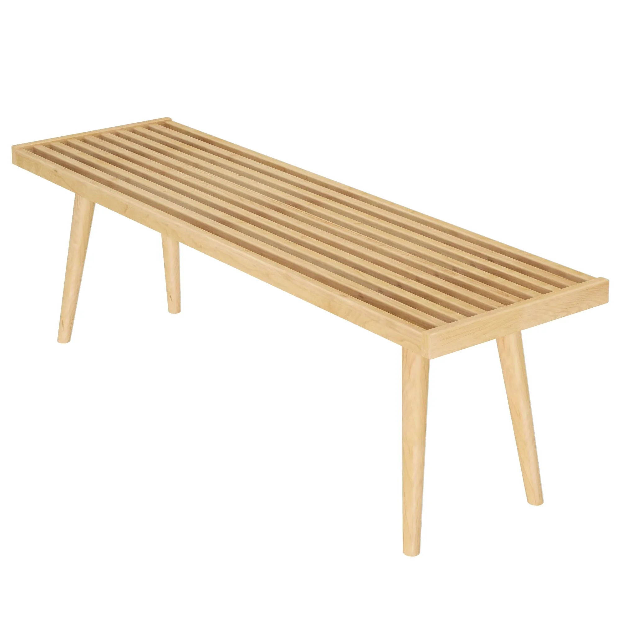 Mid-Century Modern Entryway Bench - 56"