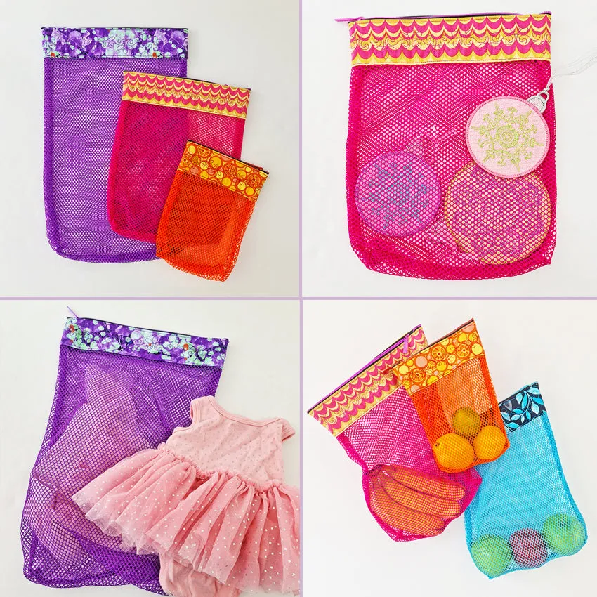 Multi-Use Mesh Zipper Bags 5x7 6x10 7x12