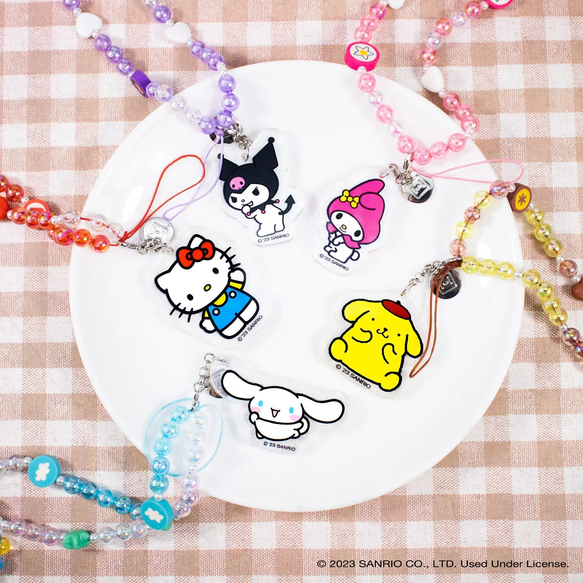 My Melody Beaded Charm Mobile Phone Wrist Strap