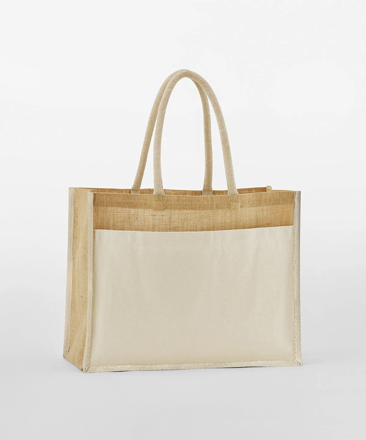 Natural - Cotton pocket natural starched jute shopper
