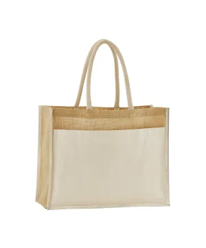 Natural - Cotton pocket natural starched jute shopper