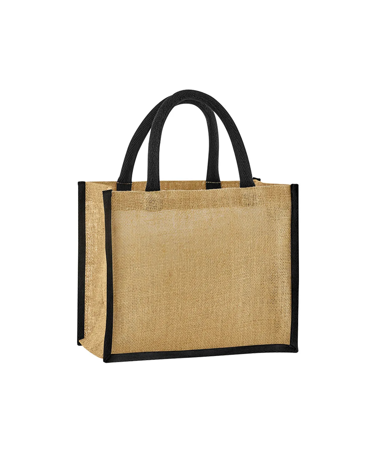 Natural/Black - Natural starched jute midi tote