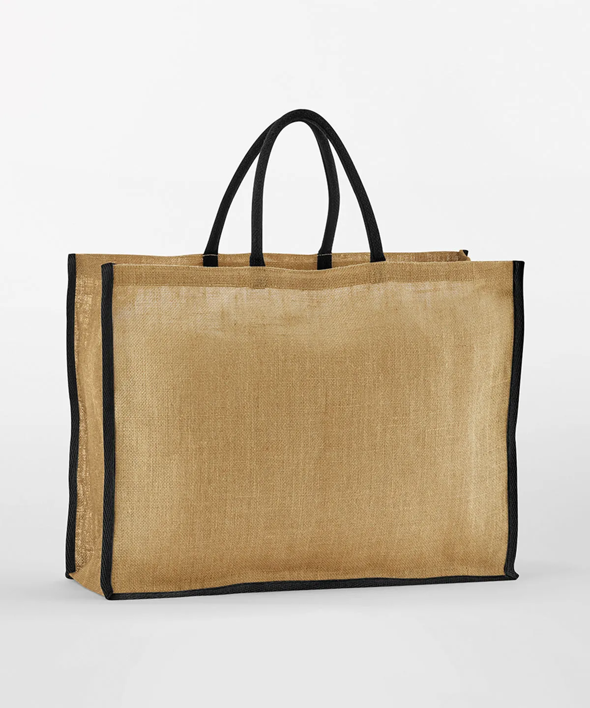 Natural/Navy - Natural starched jute market shopper