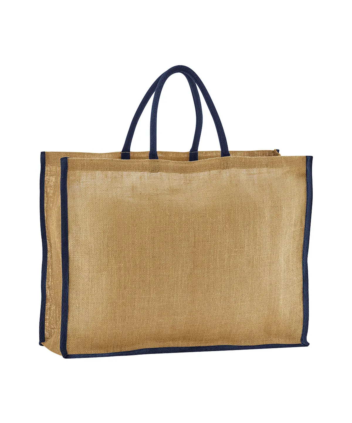 Natural/Navy - Natural starched jute market shopper