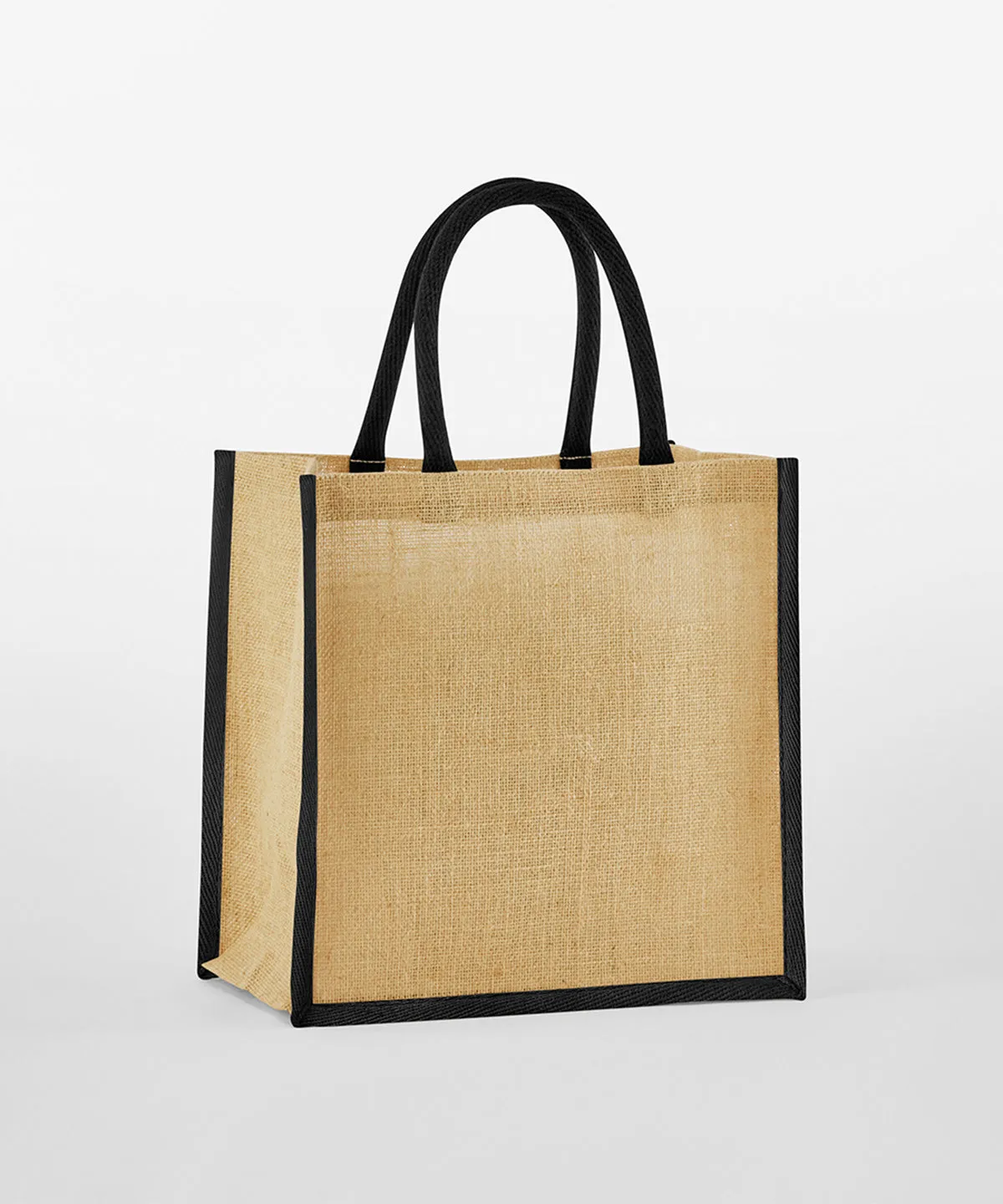 Natural/Navy - Natural starched jute mini gift bag