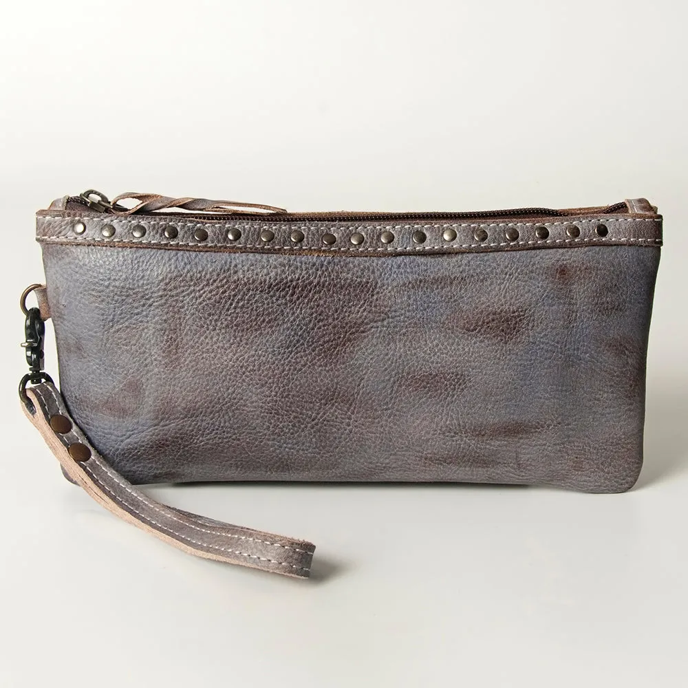 Never Mind Nmbg101A Wristlet Vintage Handmade Genuine Cowhide Leather Women Bag Western Handbag Purse