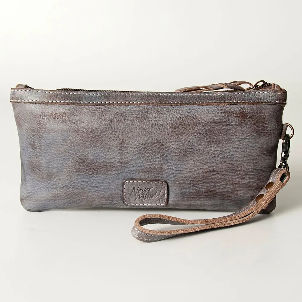 Never Mind Nmbg101A Wristlet Vintage Handmade Genuine Cowhide Leather Women Bag Western Handbag Purse
