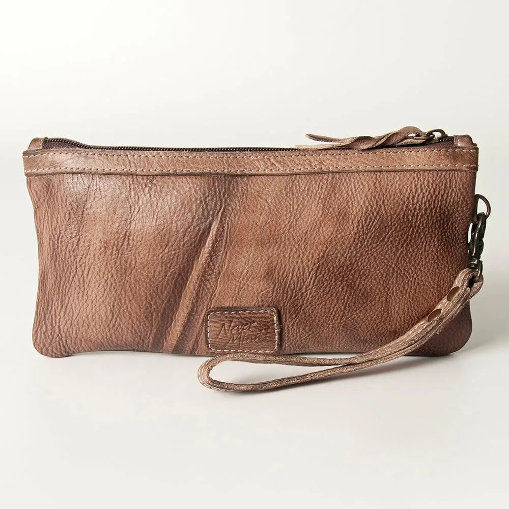Never Mind Nmbg101G Wristlet Vintage Handmade Genuine Cowhide Leather Women Bag Western Handbag Purse