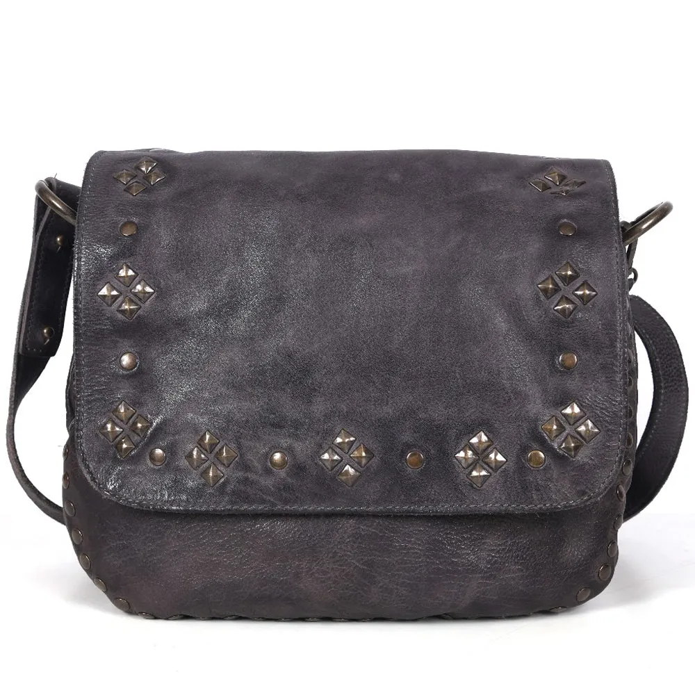 Never Mind Nmbgr105Gry Cross Body I Vintage Handmade Genuine Cowhide Leather Women Bag Western Handbag Purse