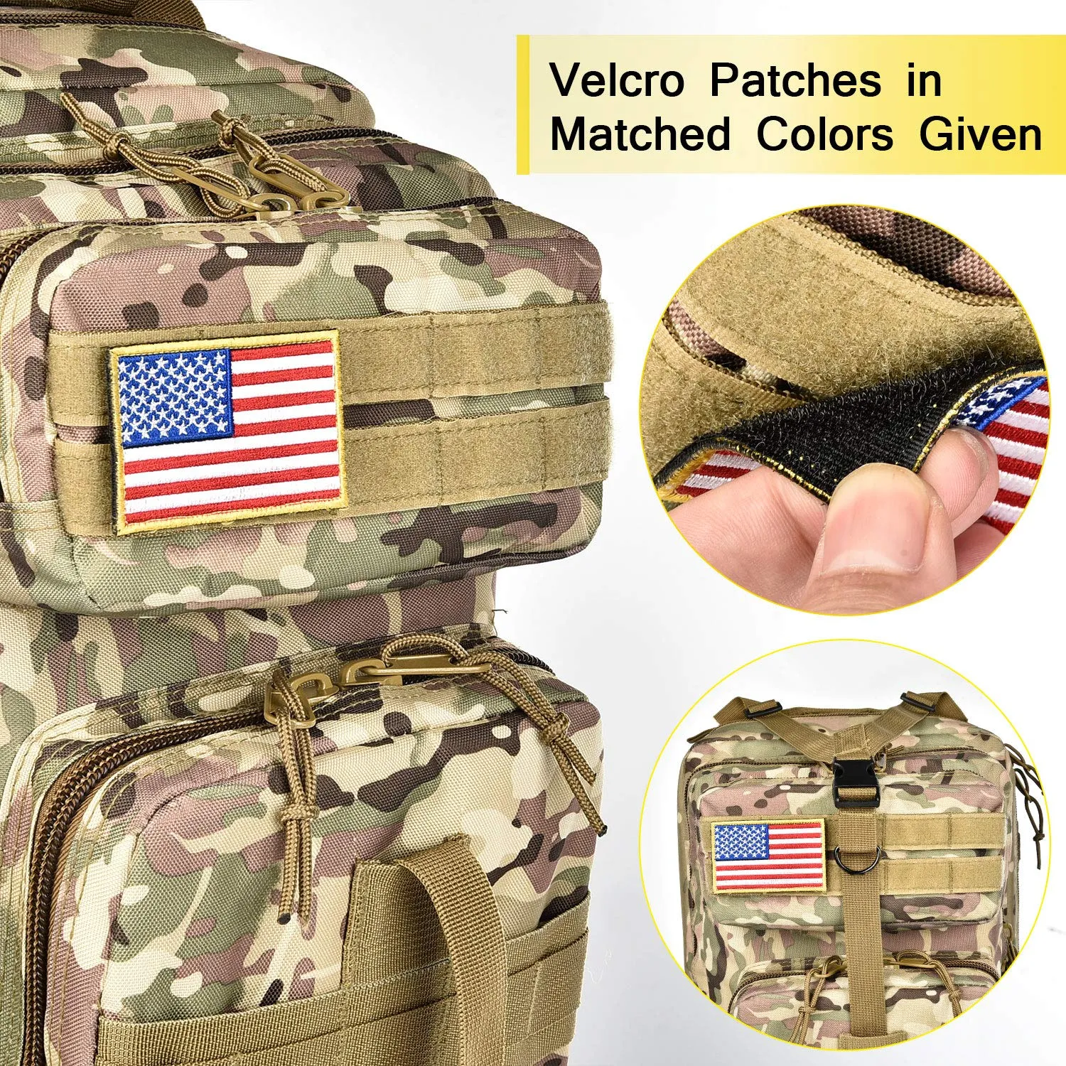NOOLA Military Tactical Backpack Army Rucksack Assault Pack Molle Bag Multicam CP