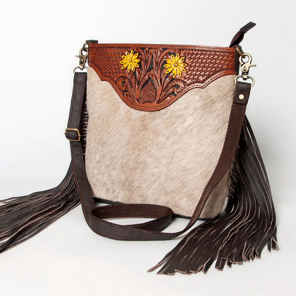 Ohlay Bags KBA117 Cross Body I Hand Tooled Hair-On Genuine Leather Women Bag Western Handbag Purse