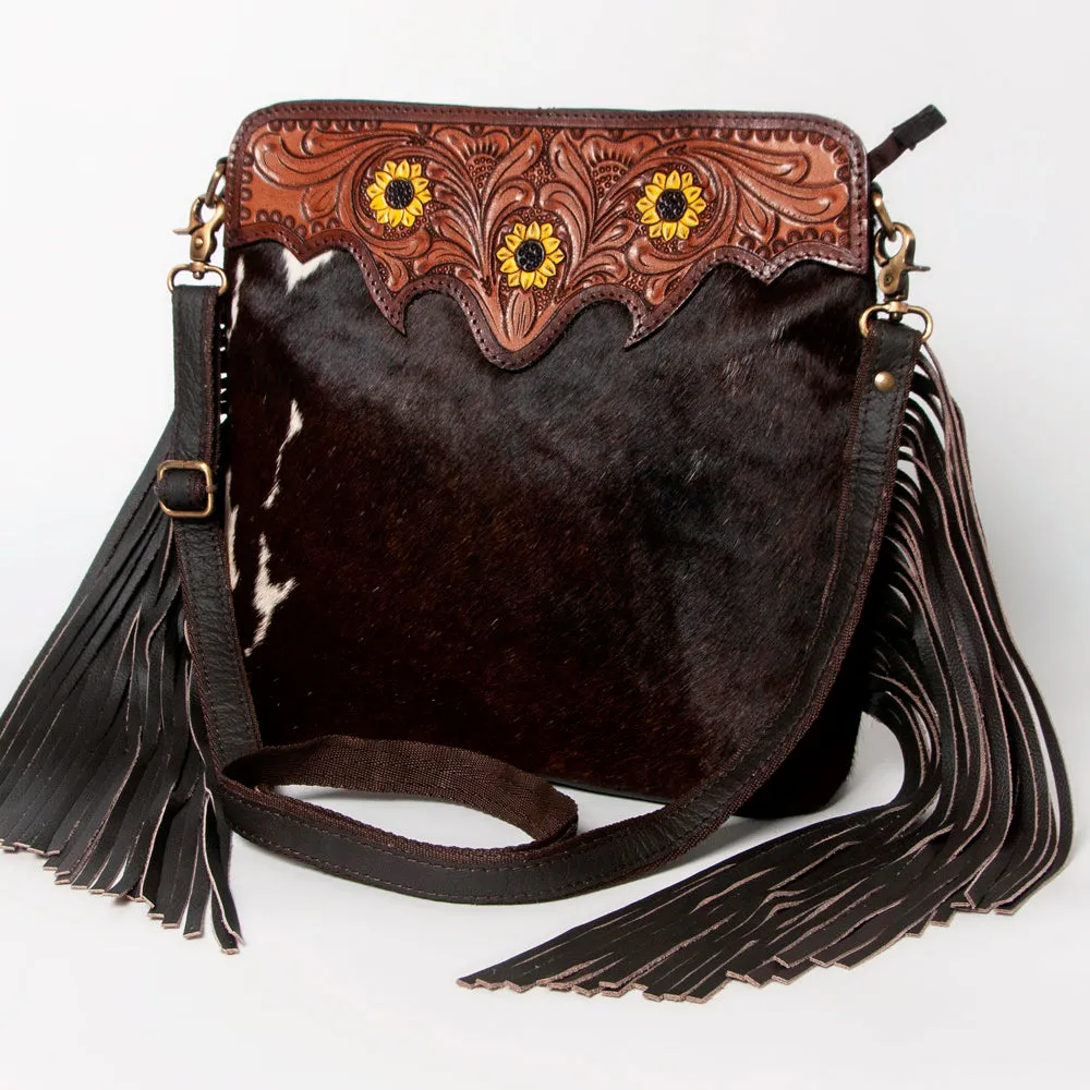 Ohlay Bags KBA121 Cross Body I Hand Tooled Hair-On Genuine Leather Women Bag Western Handbag Purse
