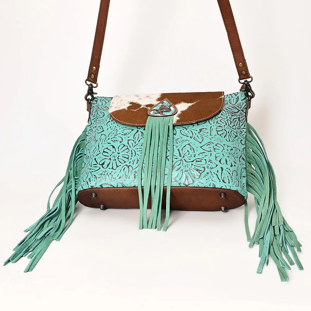 Ohlay Bags OHG168 Cross Body I Hand Tooled Embossed Hair-On Genuine Leather Women Bag Western Handbag Purse