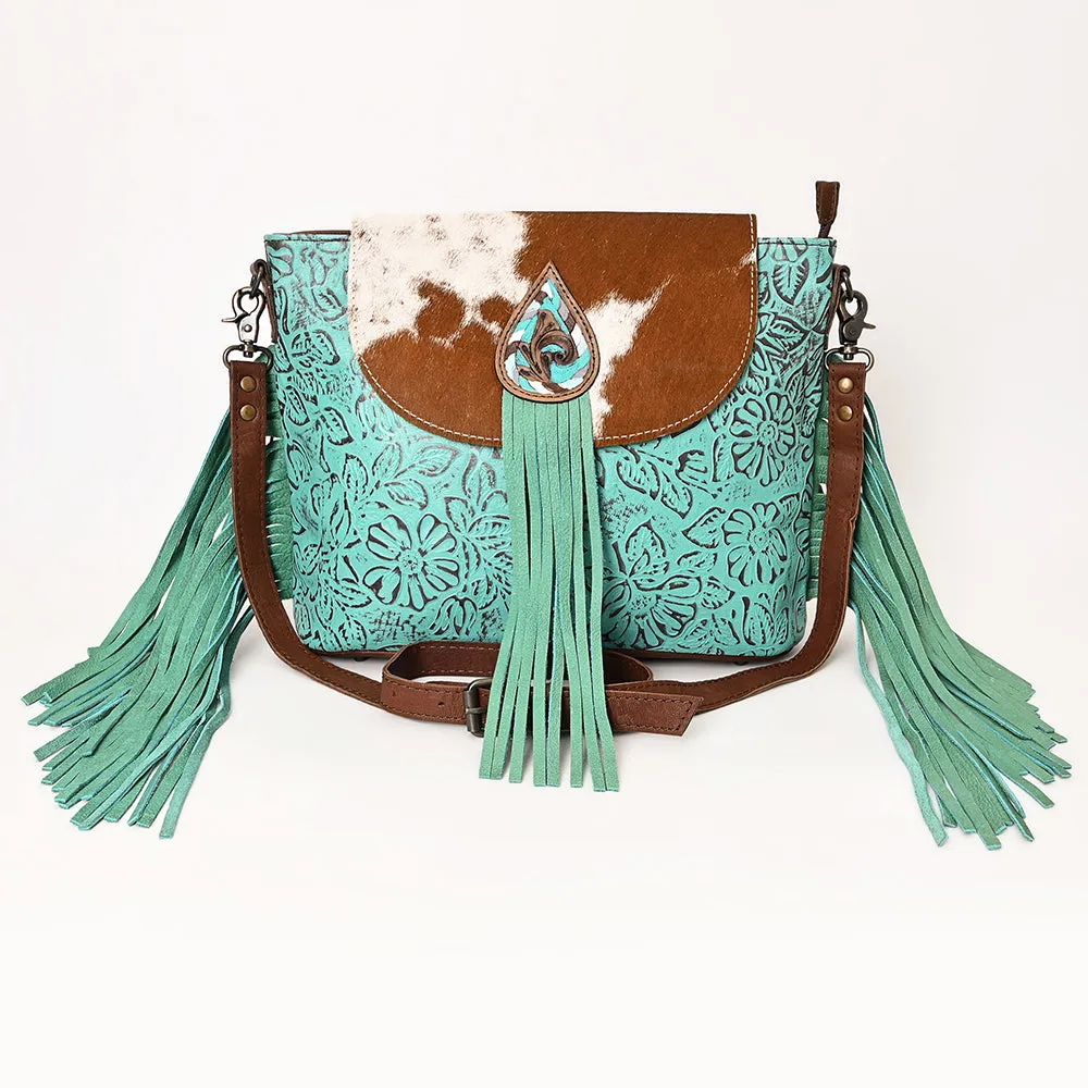 Ohlay Bags OHG168 Cross Body I Hand Tooled Embossed Hair-On Genuine Leather Women Bag Western Handbag Purse