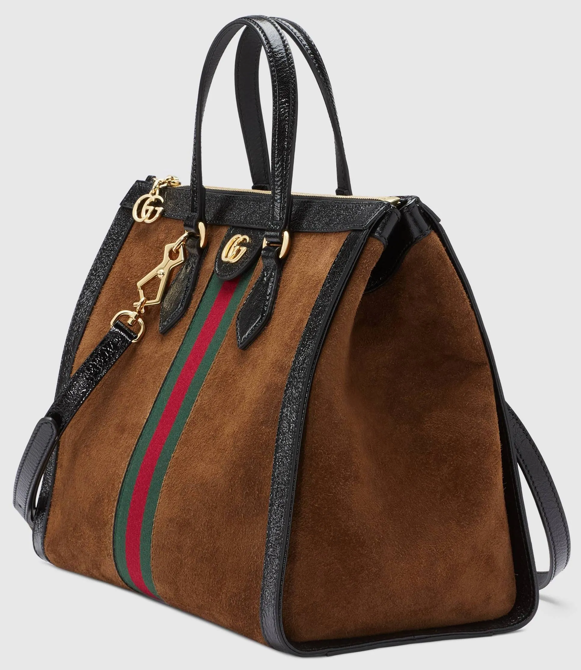 Ophidia Medium Top Handle Bag - Chestnut Suede