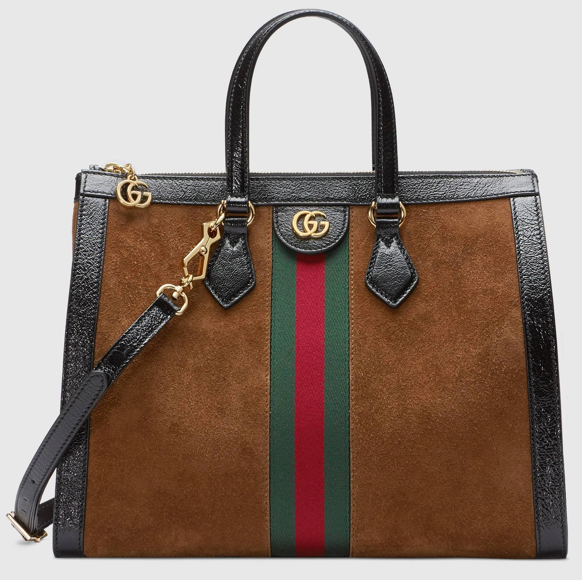 Ophidia Medium Top Handle Bag - Chestnut Suede