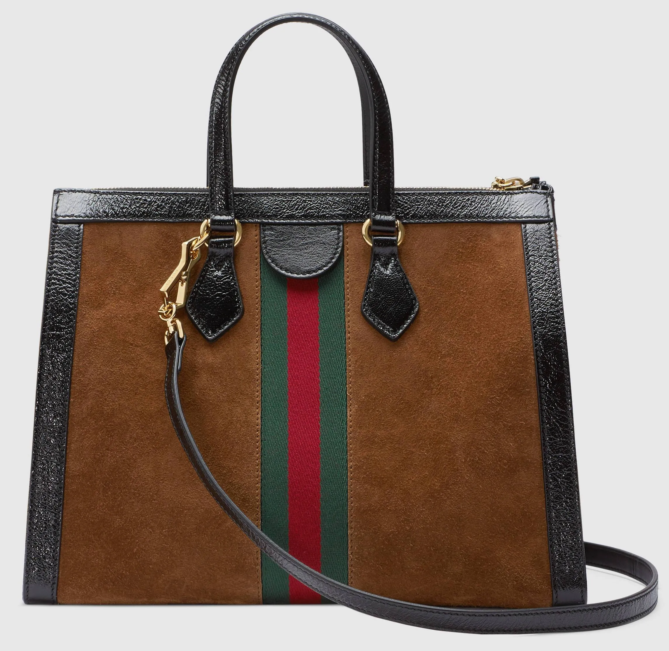 Ophidia Medium Top Handle Bag - Chestnut Suede