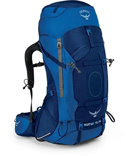 Osprey Packs Aether Ag 70 Backpacking Pack, Neptune Blue, Small