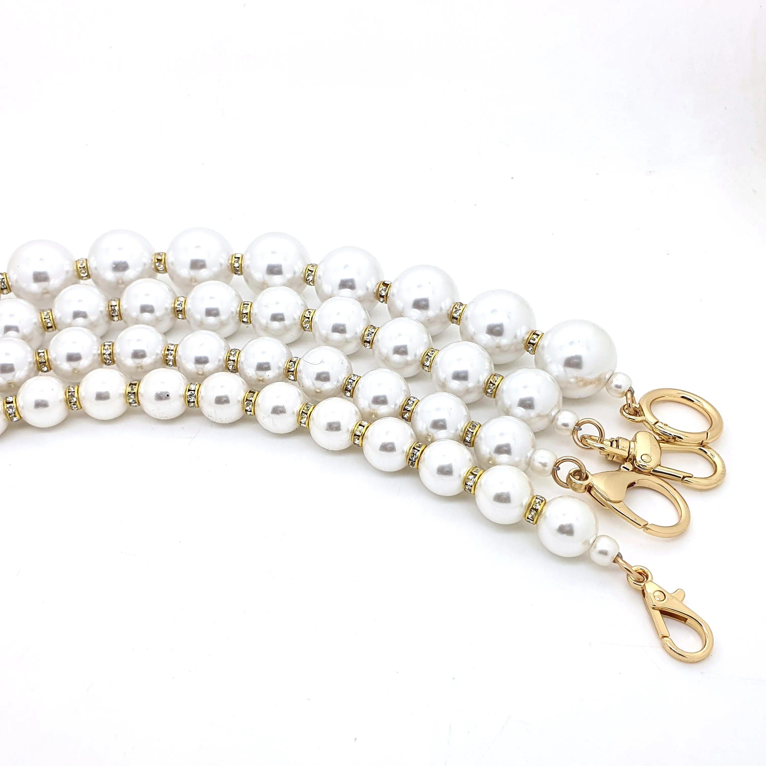 Pearls and Rhinestones Handle Bag Charm 33cm