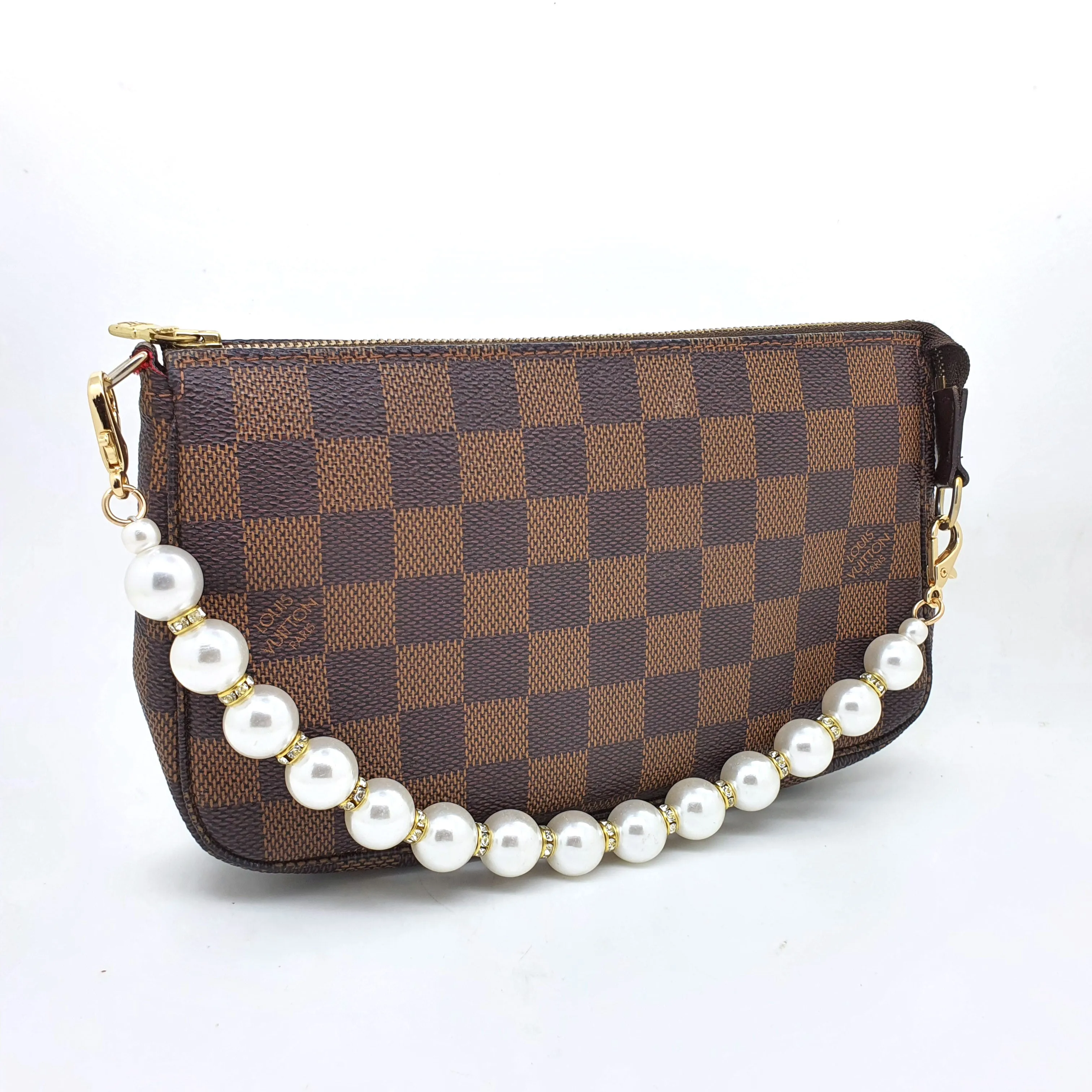 Pearls and Rhinestones Handle Bag Charm 33cm