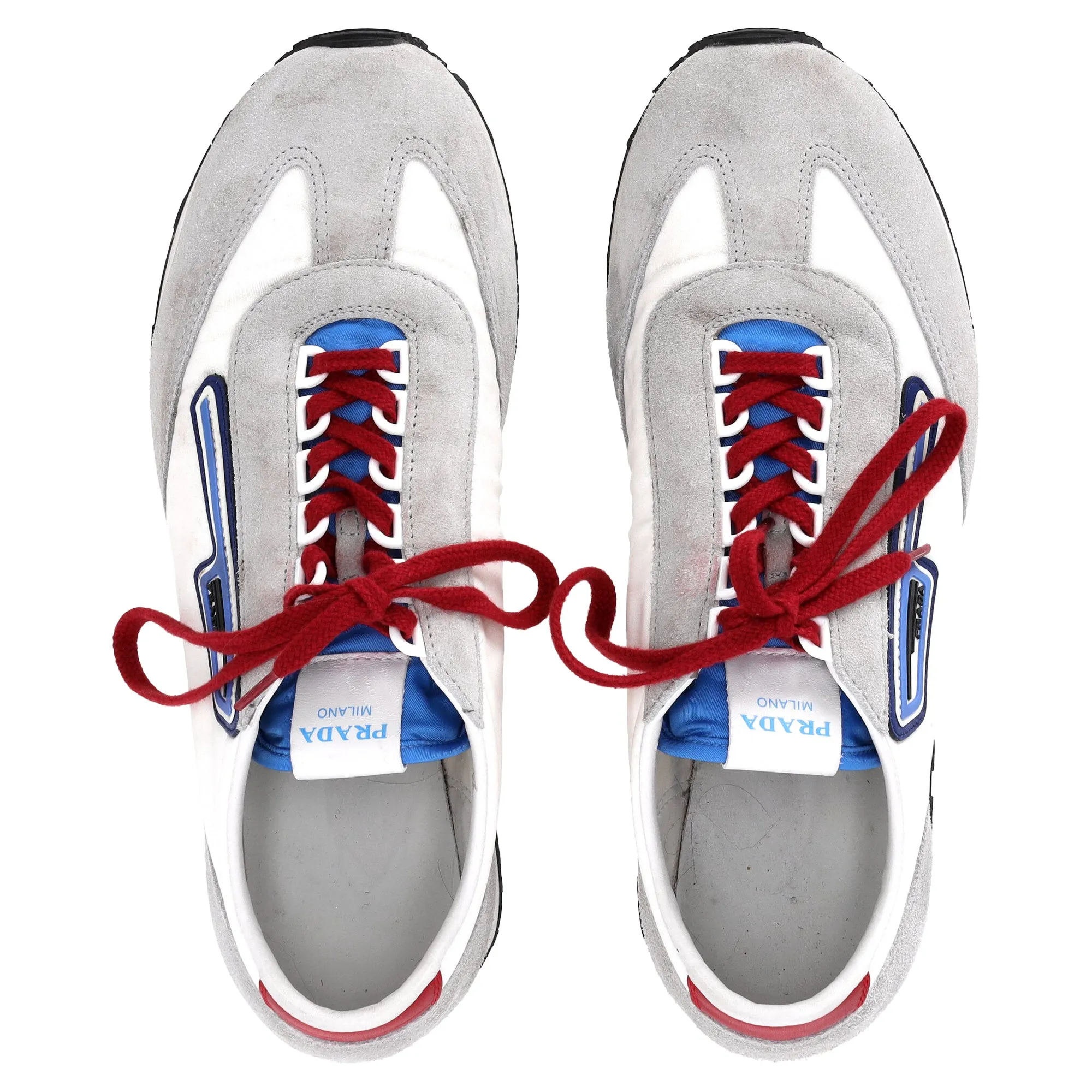 Prada Milano Sneakers in Multicolor Suede and Nylon