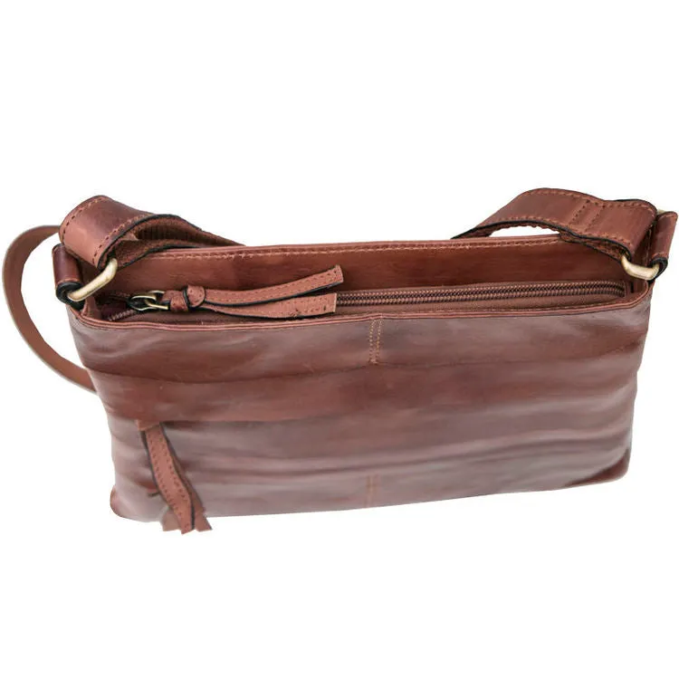 Prime Hide Ridgeback Luxury Brown Leather Crossbody Bag