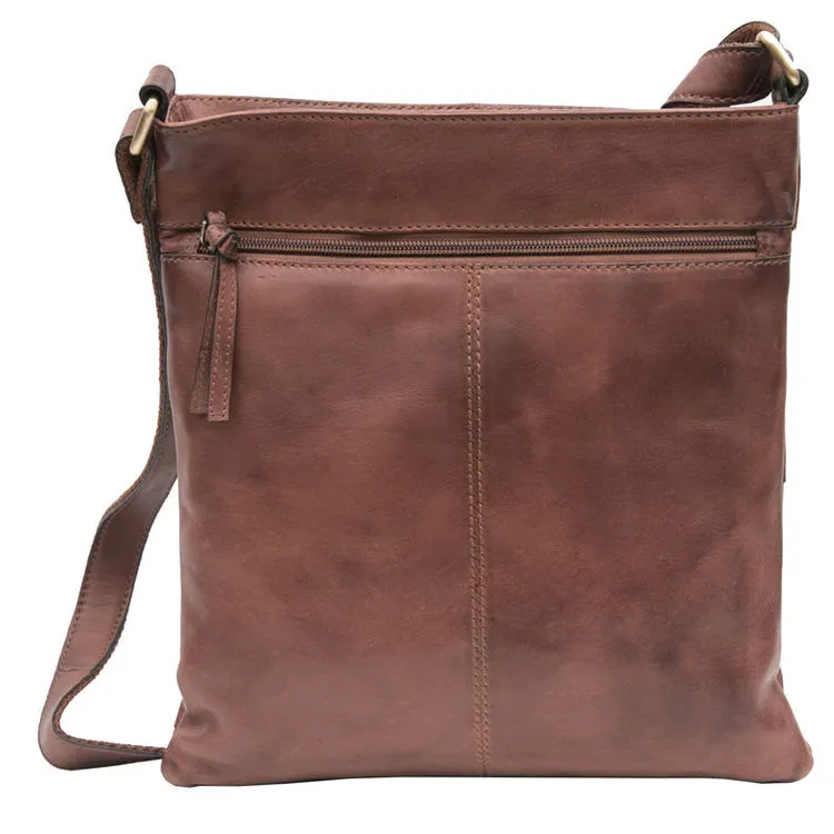 Prime Hide Ridgeback Luxury Brown Leather Crossbody Bag