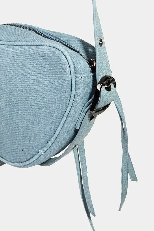 PU Leather Geometric Triangle Crossbody Bag
