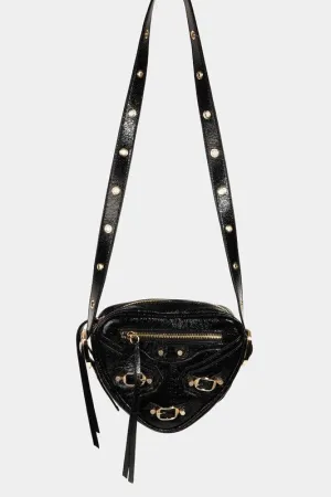 PU Leather Geometric Triangle Crossbody Bag