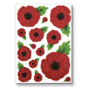 "Poppy" Crystal Art Stickers x14 (no tools)