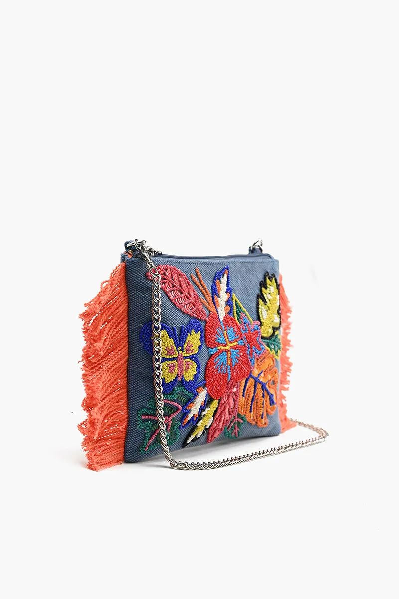 Rainbow Flutterby Foliage Clutch