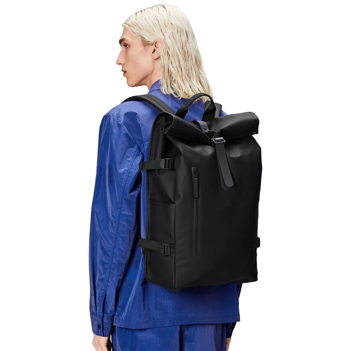 Rains Rolltop Rucksack Large in Black