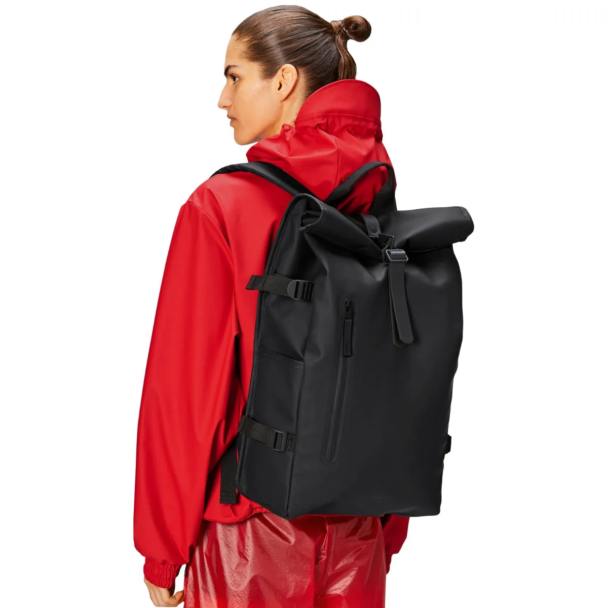 Rains Rolltop Rucksack Large in Black