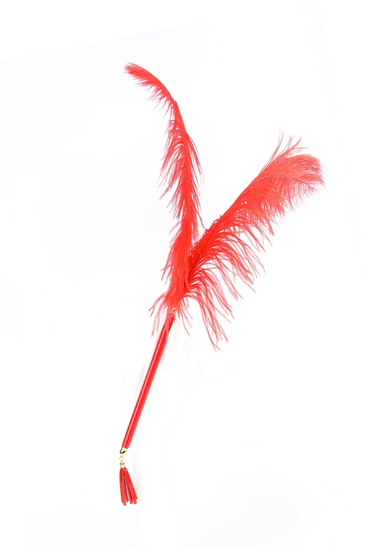 Red Ostrich Feather Teaser