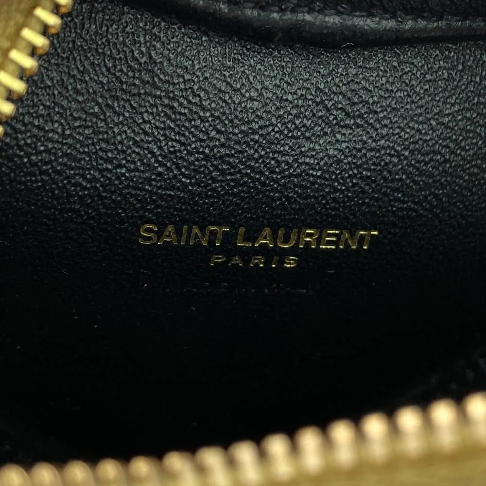 Saint Laurent Gold Chevron Monogram Mini Love Heart Chain Bag