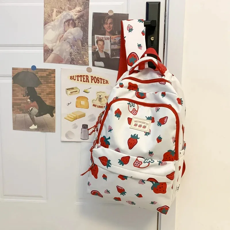 Sohiwoo Fashion Kawaii Schoolbag for Teenage Waterproof Nylon Girls Bagpack Women Laptop Backpack Travel Backpack Cute Cartoon Bookbag