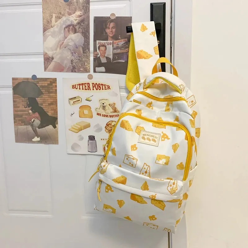 Sohiwoo Fashion Kawaii Schoolbag for Teenage Waterproof Nylon Girls Bagpack Women Laptop Backpack Travel Backpack Cute Cartoon Bookbag